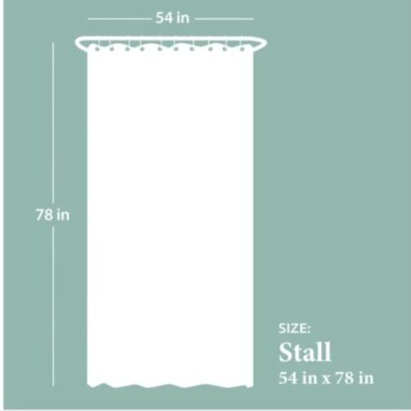 Haven 54" X 78" Stall Recycled Cotton Waterproof Shower Curtain Liner in Grey - Picture 5 of 7